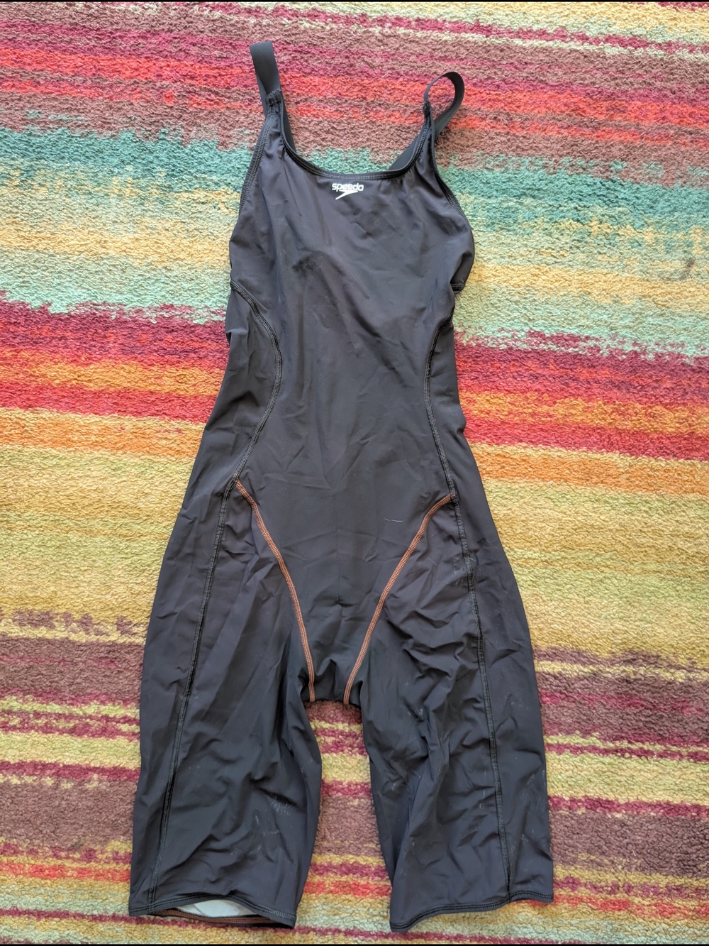 SPEEDO Power Plus Kneeskin Fastskin 38 Black Full-Body Racing Tech Suit